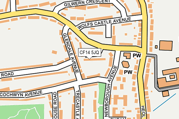 CF14 5JQ map - OS OpenMap – Local (Ordnance Survey)