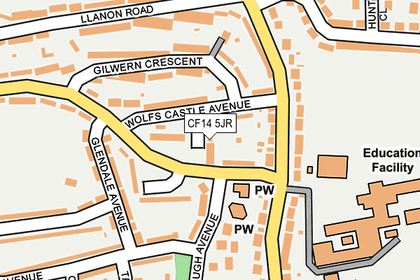 CF14 5JR map - OS OpenMap – Local (Ordnance Survey)