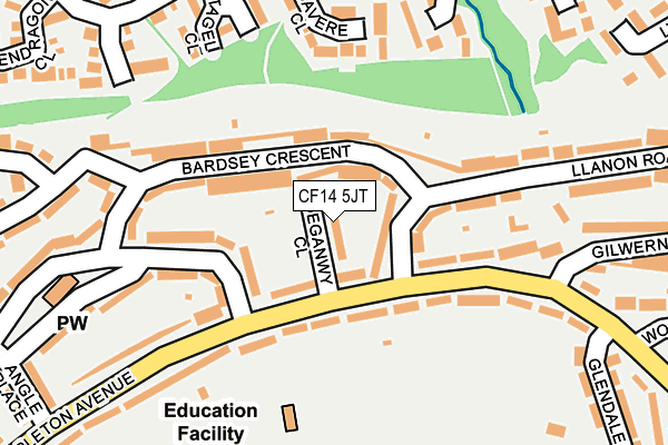 CF14 5JT map - OS OpenMap – Local (Ordnance Survey)