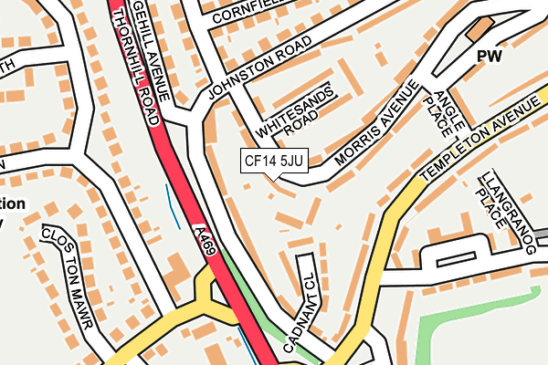 CF14 5JU map - OS OpenMap – Local (Ordnance Survey)