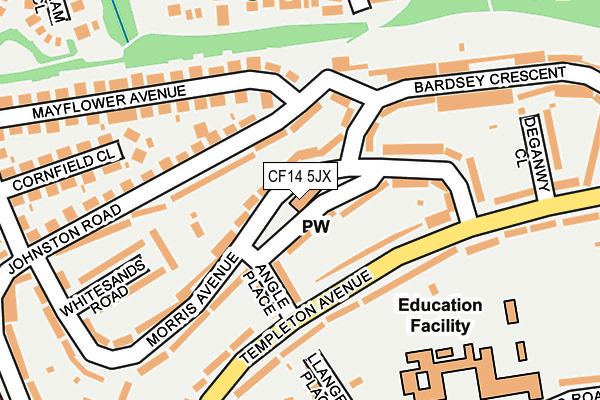 CF14 5JX map - OS OpenMap – Local (Ordnance Survey)