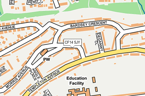 CF14 5JY map - OS OpenMap – Local (Ordnance Survey)