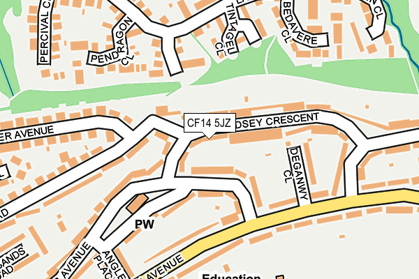 CF14 5JZ map - OS OpenMap – Local (Ordnance Survey)