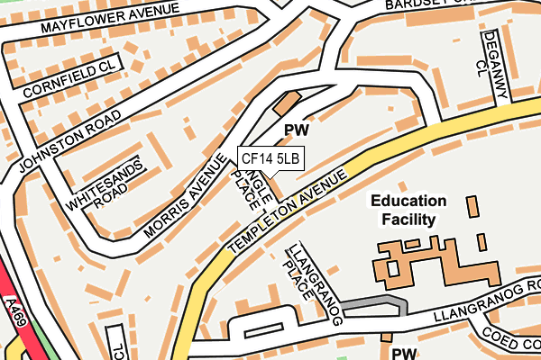 CF14 5LB map - OS OpenMap – Local (Ordnance Survey)