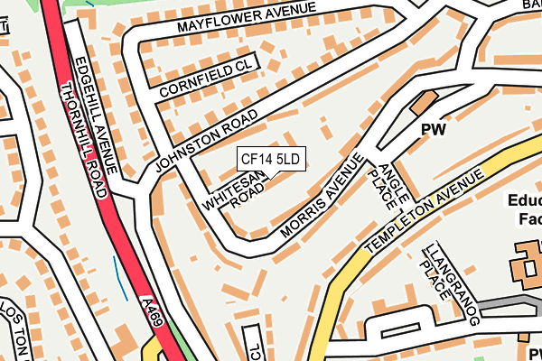 CF14 5LD map - OS OpenMap – Local (Ordnance Survey)