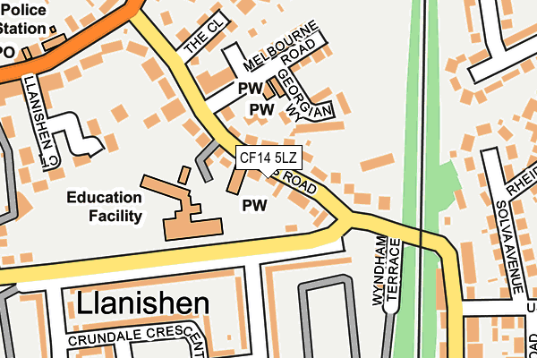 CF14 5LZ map - OS OpenMap – Local (Ordnance Survey)