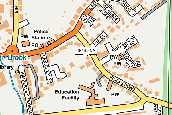 CF14 5NA map - OS OpenMap – Local (Ordnance Survey)