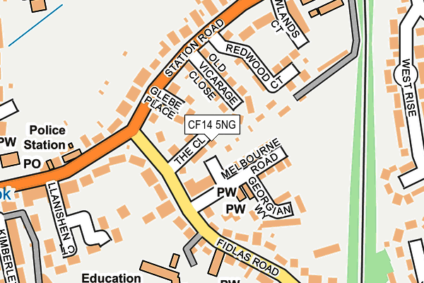 CF14 5NG map - OS OpenMap – Local (Ordnance Survey)