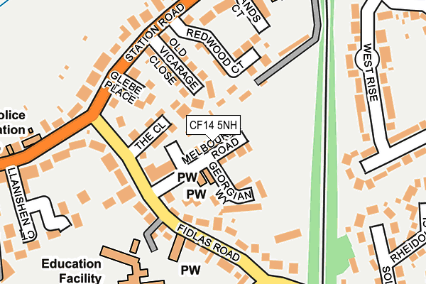 CF14 5NH map - OS OpenMap – Local (Ordnance Survey)