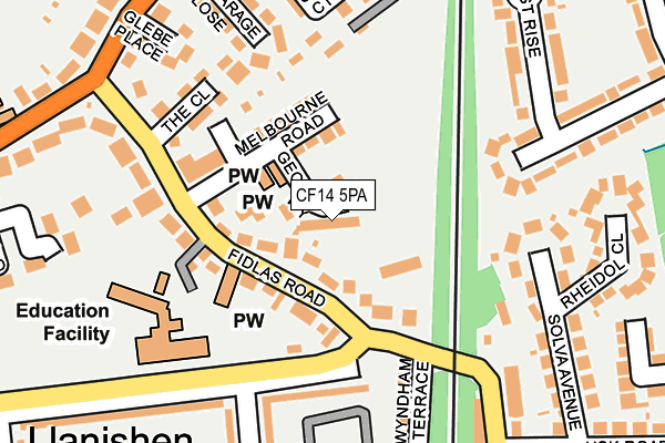 CF14 5PA map - OS OpenMap – Local (Ordnance Survey)