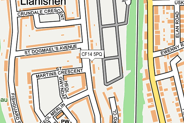 CF14 5PQ map - OS OpenMap – Local (Ordnance Survey)