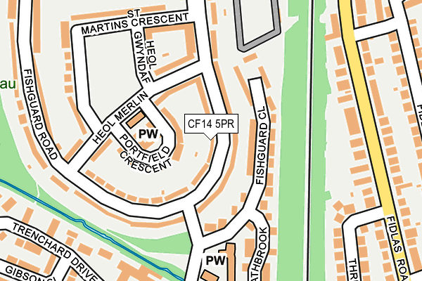 CF14 5PR map - OS OpenMap – Local (Ordnance Survey)