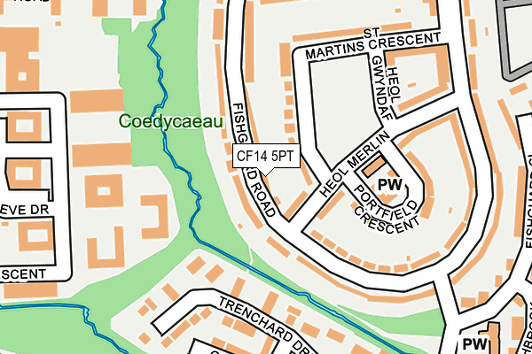 CF14 5PT map - OS OpenMap – Local (Ordnance Survey)