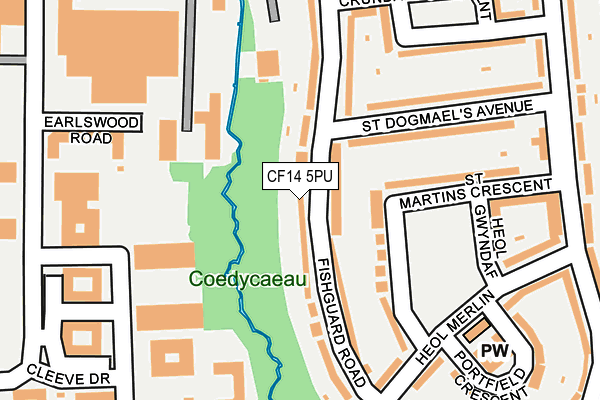 CF14 5PU map - OS OpenMap – Local (Ordnance Survey)