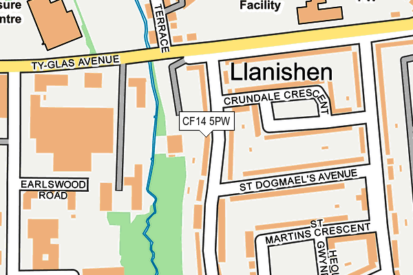 CF14 5PW map - OS OpenMap – Local (Ordnance Survey)