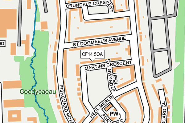 CF14 5QA map - OS OpenMap – Local (Ordnance Survey)