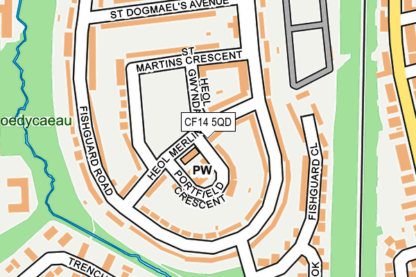CF14 5QD map - OS OpenMap – Local (Ordnance Survey)