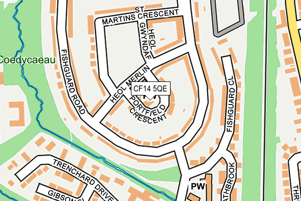 CF14 5QE map - OS OpenMap – Local (Ordnance Survey)
