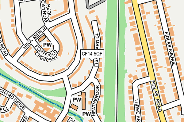 CF14 5QF map - OS OpenMap – Local (Ordnance Survey)