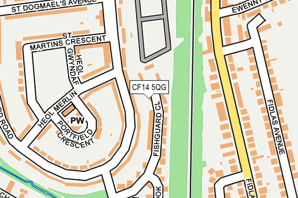 CF14 5QG map - OS OpenMap – Local (Ordnance Survey)