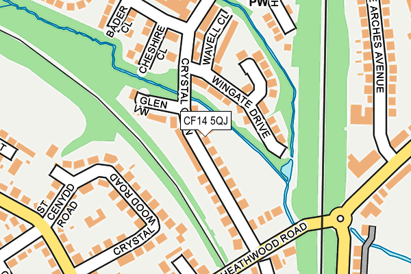 CF14 5QJ map - OS OpenMap – Local (Ordnance Survey)