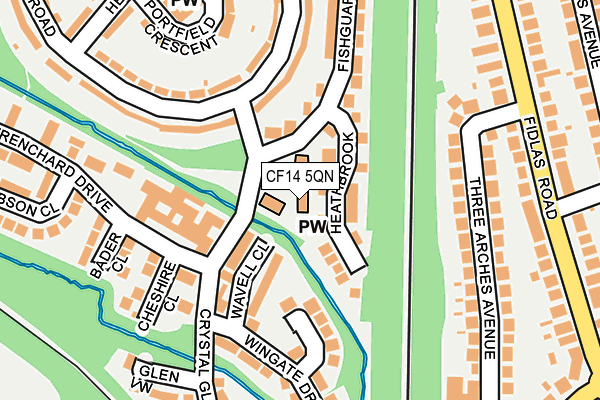 CF14 5QN map - OS OpenMap – Local (Ordnance Survey)