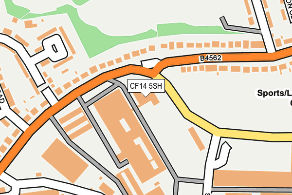 CF14 5SH map - OS OpenMap – Local (Ordnance Survey)