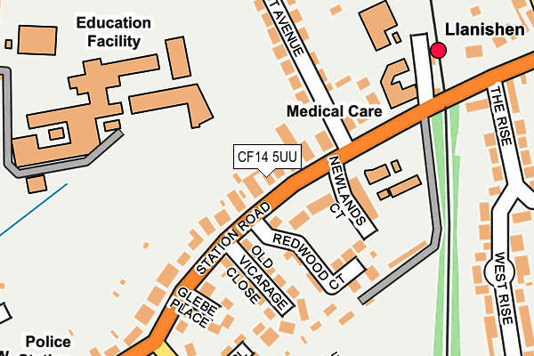 CF14 5UU map - OS OpenMap – Local (Ordnance Survey)