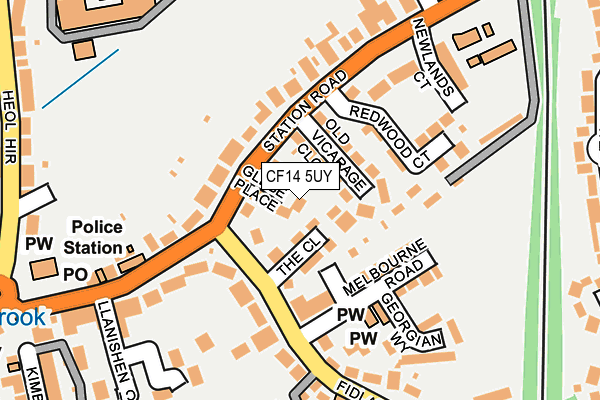 CF14 5UY map - OS OpenMap – Local (Ordnance Survey)