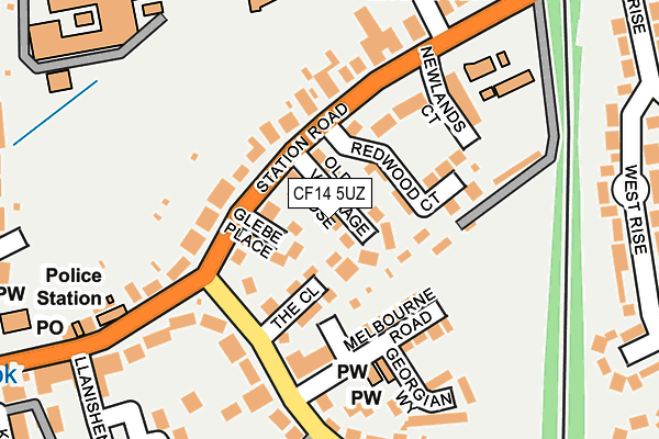 CF14 5UZ map - OS OpenMap – Local (Ordnance Survey)