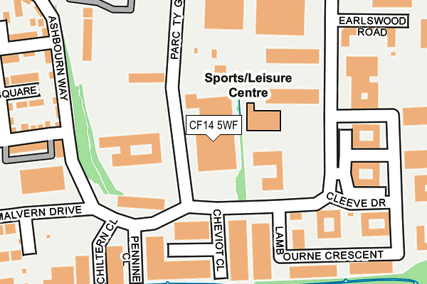 CF14 5WF map - OS OpenMap – Local (Ordnance Survey)