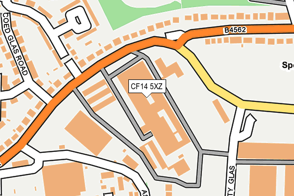 CF14 5XZ map - OS OpenMap – Local (Ordnance Survey)