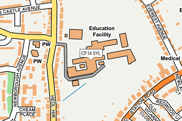 CF14 5YL map - OS OpenMap – Local (Ordnance Survey)