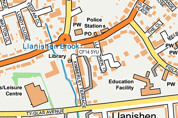 CF14 5YU map - OS OpenMap – Local (Ordnance Survey)