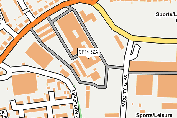 CF14 5ZA map - OS OpenMap – Local (Ordnance Survey)