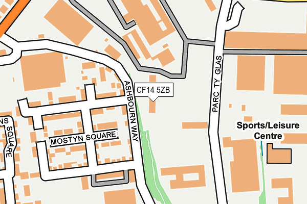 CF14 5ZB map - OS OpenMap – Local (Ordnance Survey)