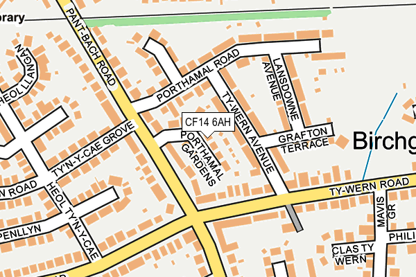 CF14 6AH map - OS OpenMap – Local (Ordnance Survey)