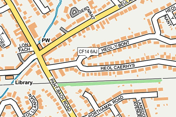 CF14 6AJ map - OS OpenMap – Local (Ordnance Survey)