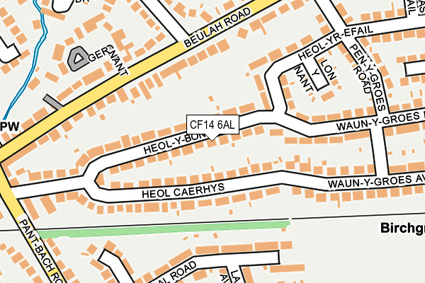 CF14 6AL map - OS OpenMap – Local (Ordnance Survey)