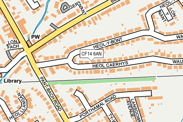 CF14 6AN map - OS OpenMap – Local (Ordnance Survey)