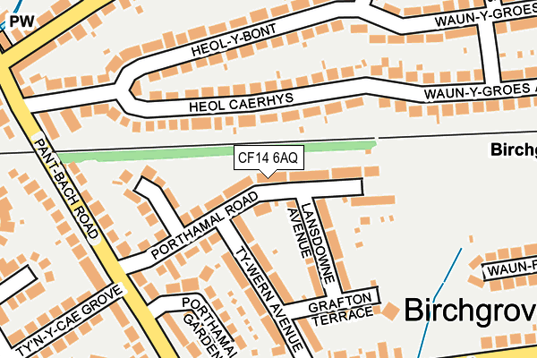 CF14 6AQ map - OS OpenMap – Local (Ordnance Survey)