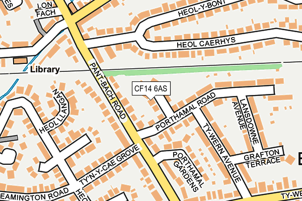 CF14 6AS map - OS OpenMap – Local (Ordnance Survey)