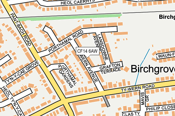 CF14 6AW map - OS OpenMap – Local (Ordnance Survey)