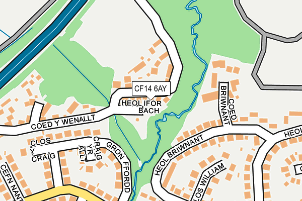 CF14 6AY map - OS OpenMap – Local (Ordnance Survey)