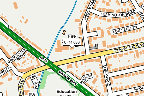 CF14 6BB map - OS OpenMap – Local (Ordnance Survey)
