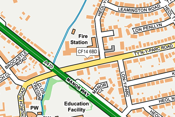 CF14 6BD map - OS OpenMap – Local (Ordnance Survey)