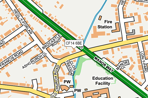 CF14 6BE map - OS OpenMap – Local (Ordnance Survey)