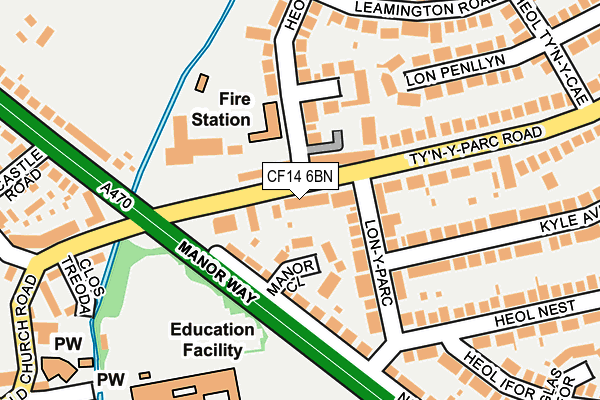 CF14 6BN map - OS OpenMap – Local (Ordnance Survey)