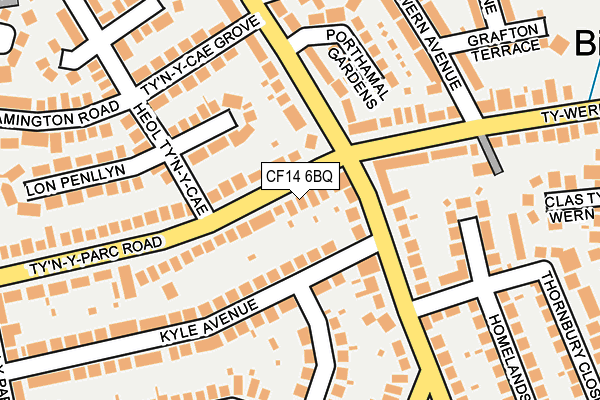CF14 6BQ map - OS OpenMap – Local (Ordnance Survey)