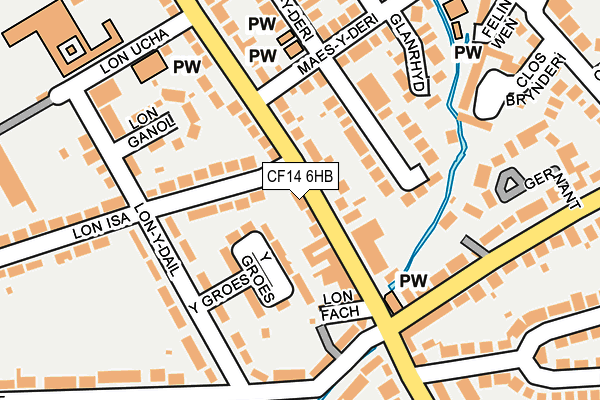 CF14 6HB map - OS OpenMap – Local (Ordnance Survey)